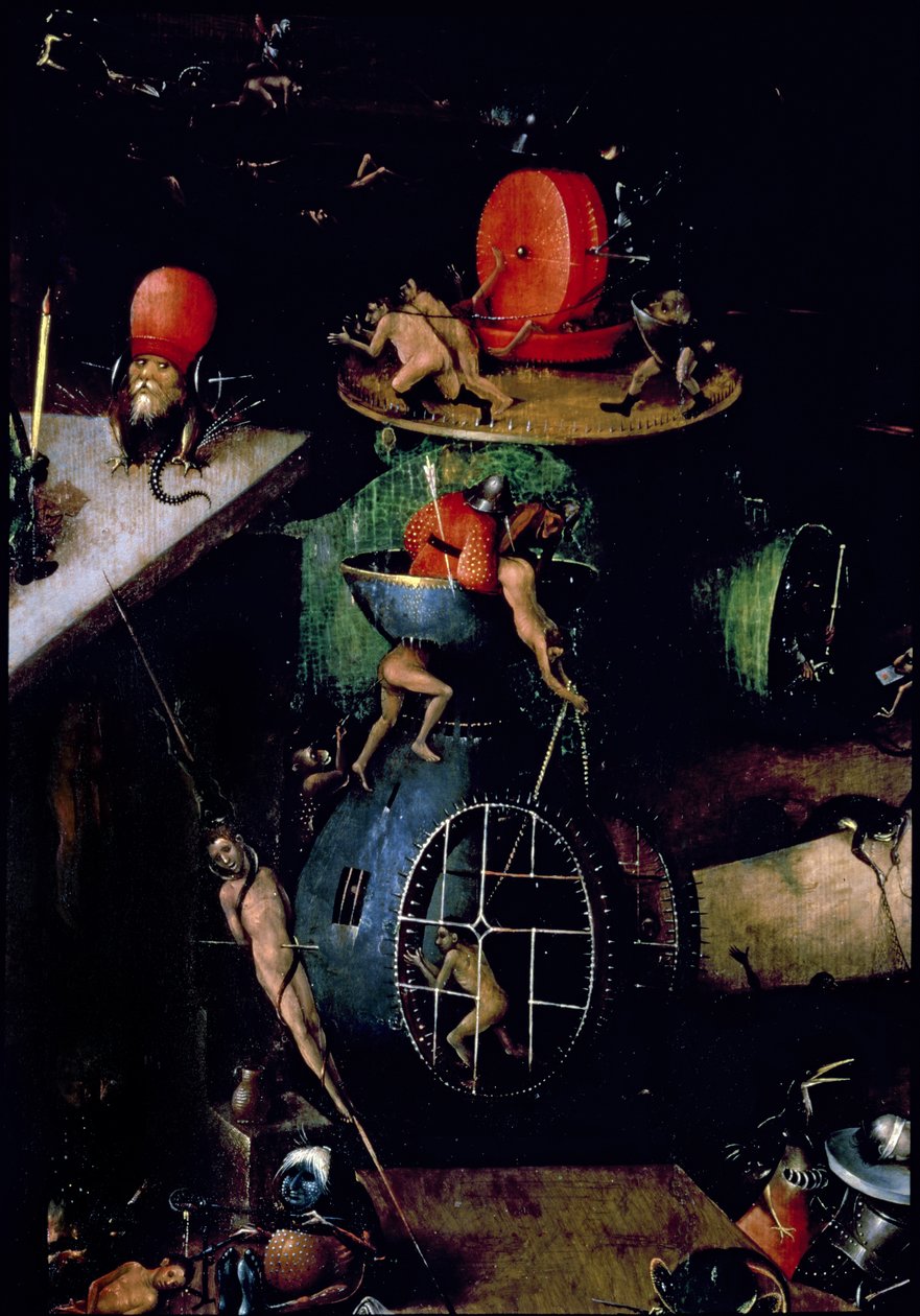 Den sidste dom (altertavle): Detalje af en urne af Hieronymus Bosch