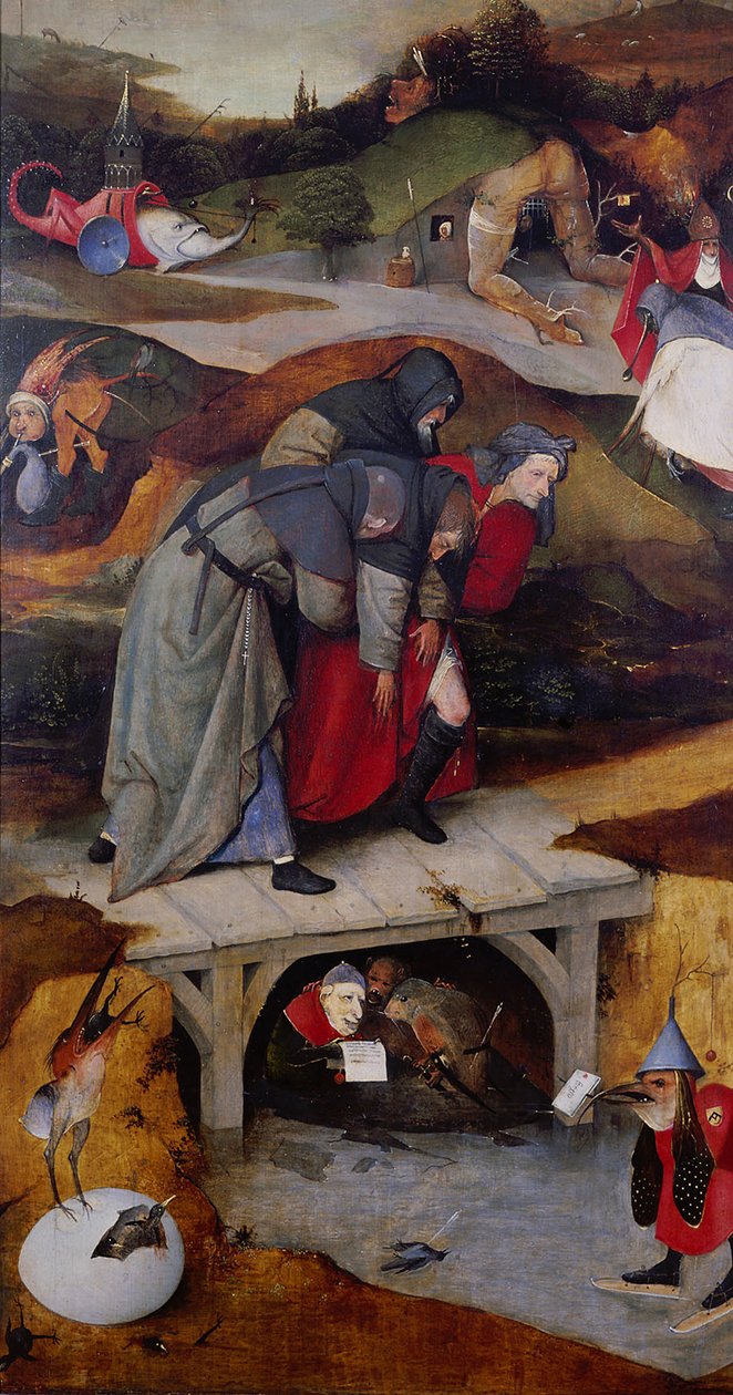 The Temptation of Saint Anthony Detalje af venstre fløj af en triptykon, mellem 1495 og 1515 af Hieronymus Bosch