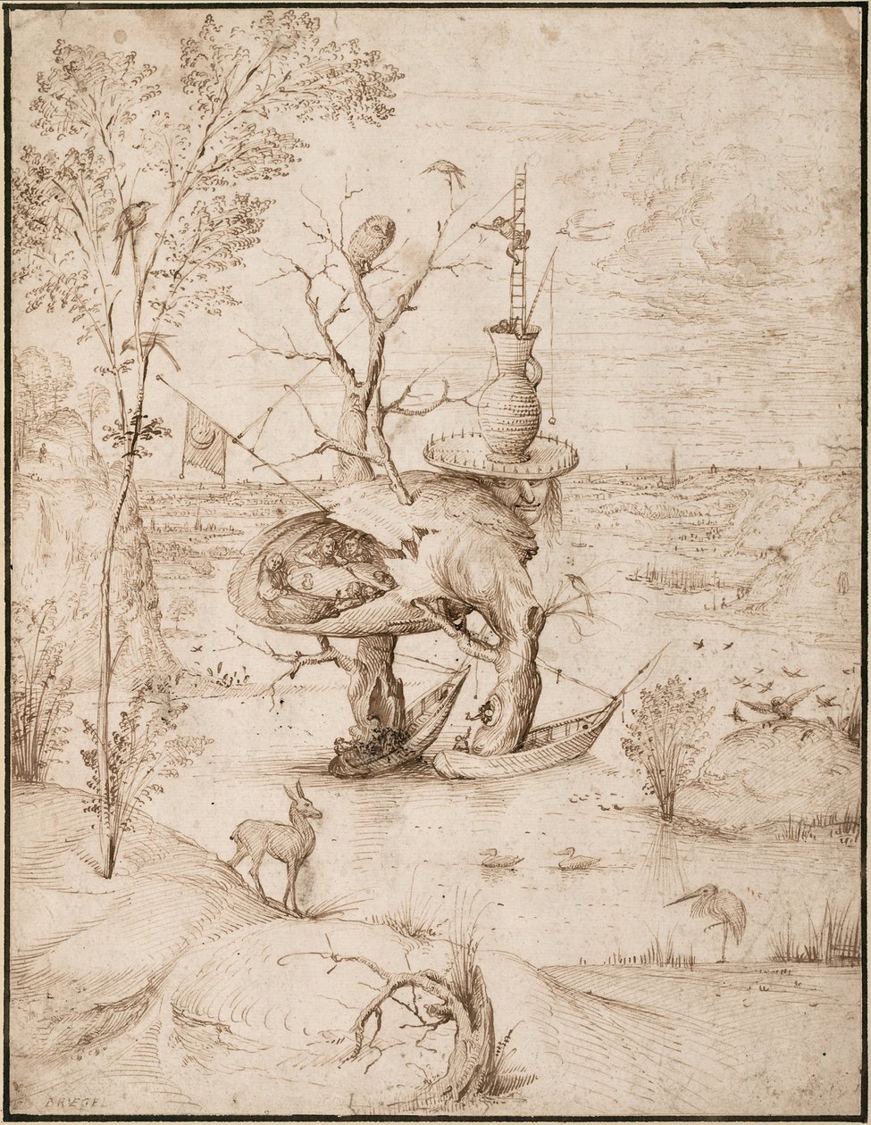 Træmanden, ca. 1505 (brunt blæk på papir) af Hieronymus Bosch