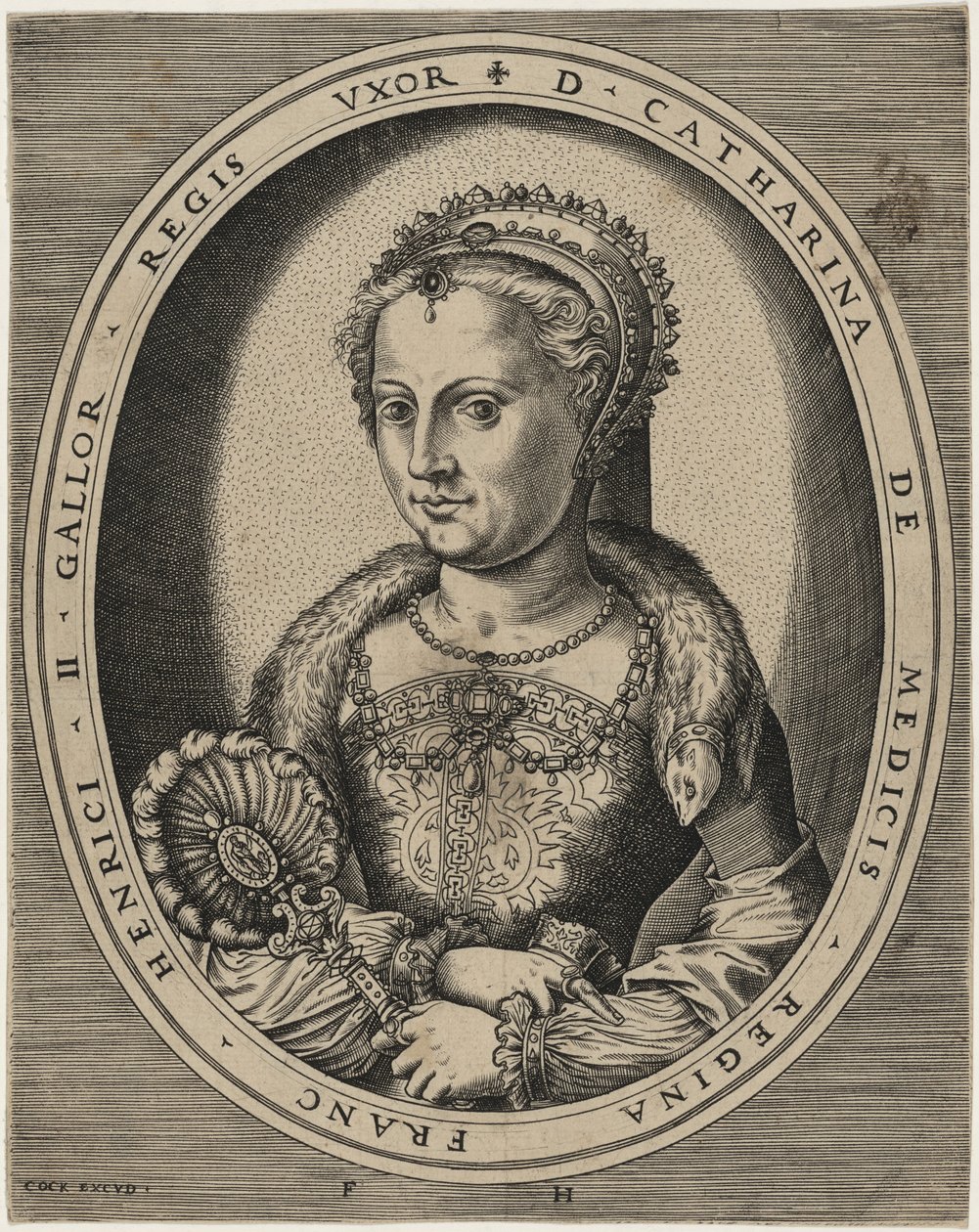 Catherine de Medici, hustru til Henrik 2. af Frankrig af Hieronymus Cock