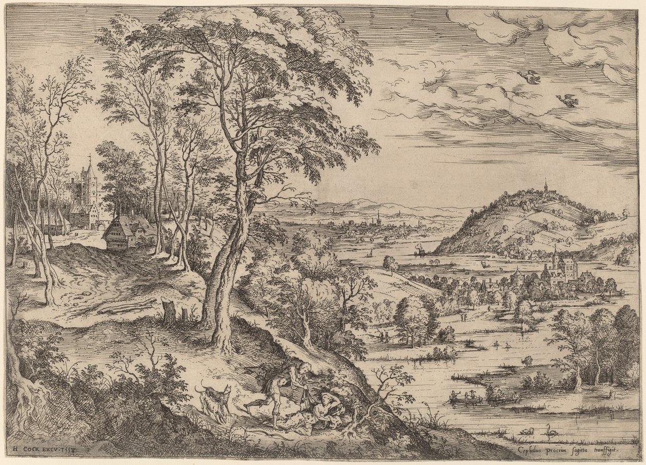 Cephalus og Procris af Hieronymus Cock