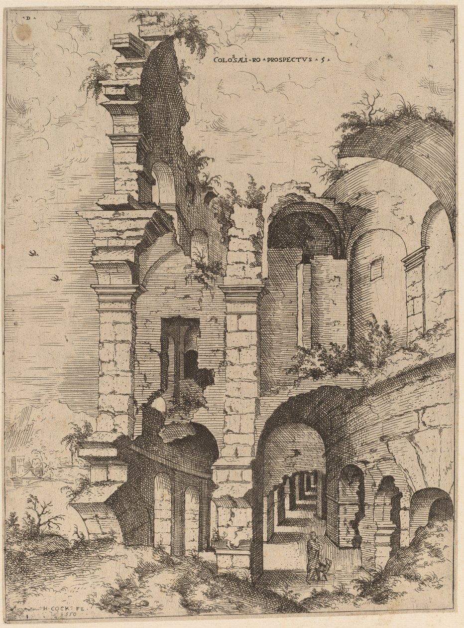 Femte udsigt over Colosseum af Hieronymus Cock