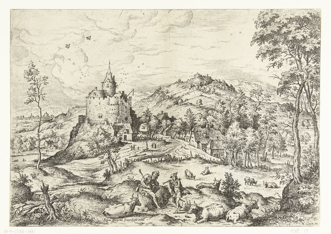 Mercury og Argus Landskaber med bibelske og mytologiske scener (serietitel) af Hieronymus Cock