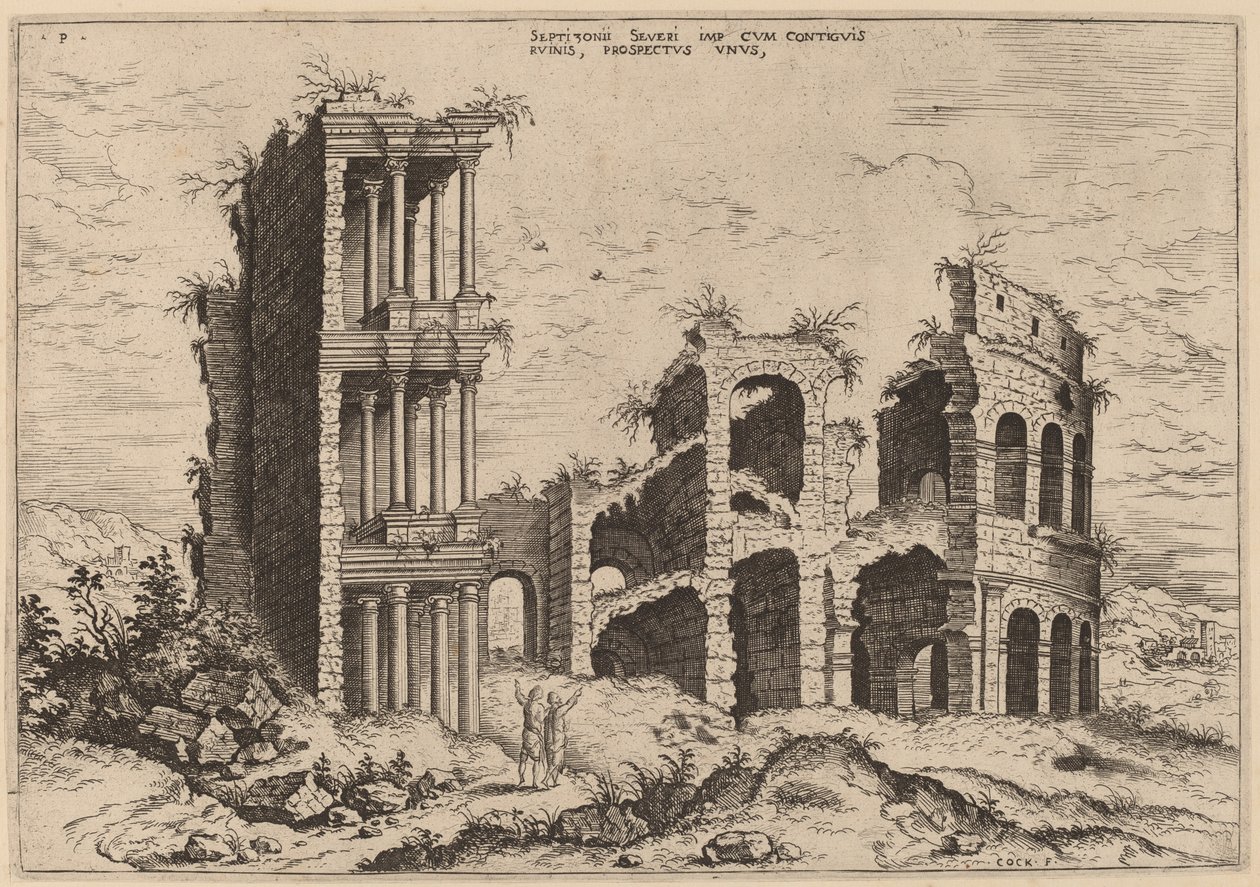 Septizonium og Colosseum af Hieronymus Cock