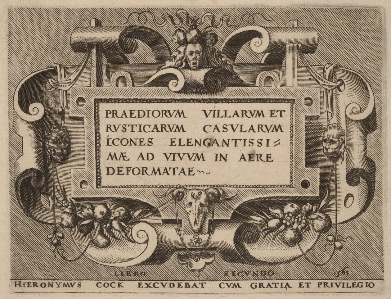 Forside til »Praediorum Villarum« af Hieronymus Cock