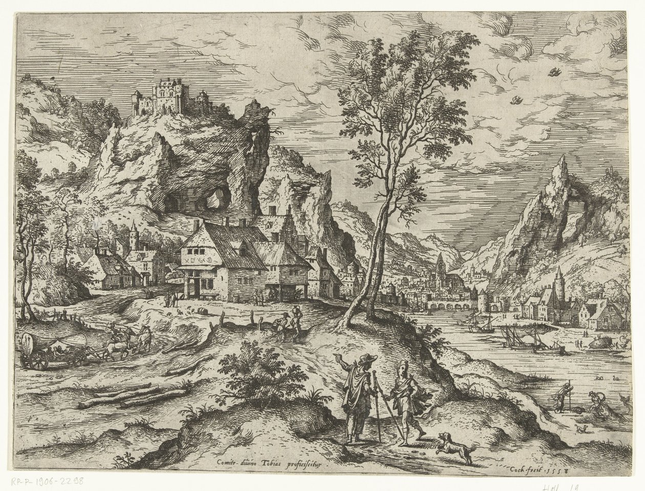Tobias og englen Landskaber med bibelske og mytologiske scener (serietitel) af Hieronymus Cock