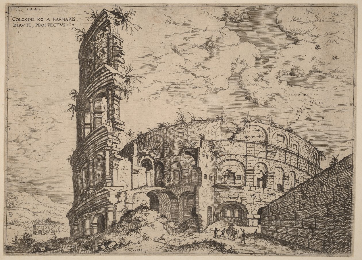 Udsigt over Colosseum af Hieronymus Cock