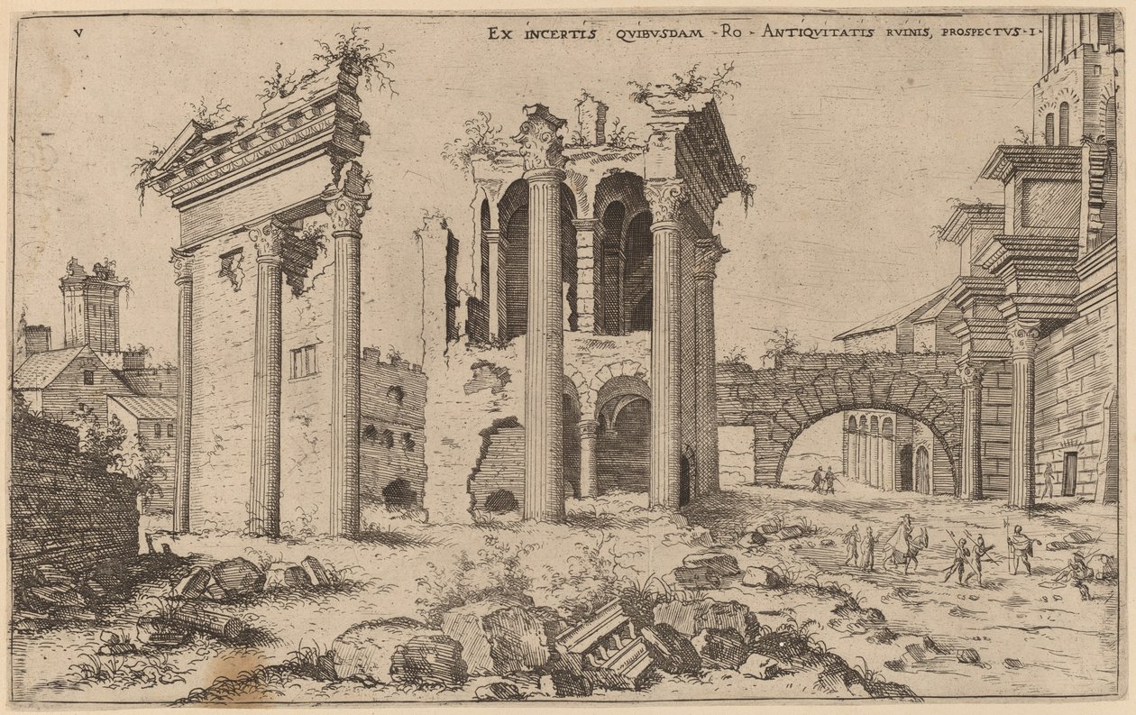 Udsigt over Nerva Forum af Hieronymus Cock