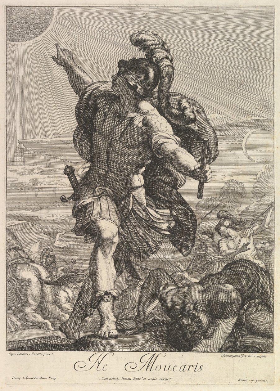 Josva befaler solen at stå stille. af Hieronymus Ferroni