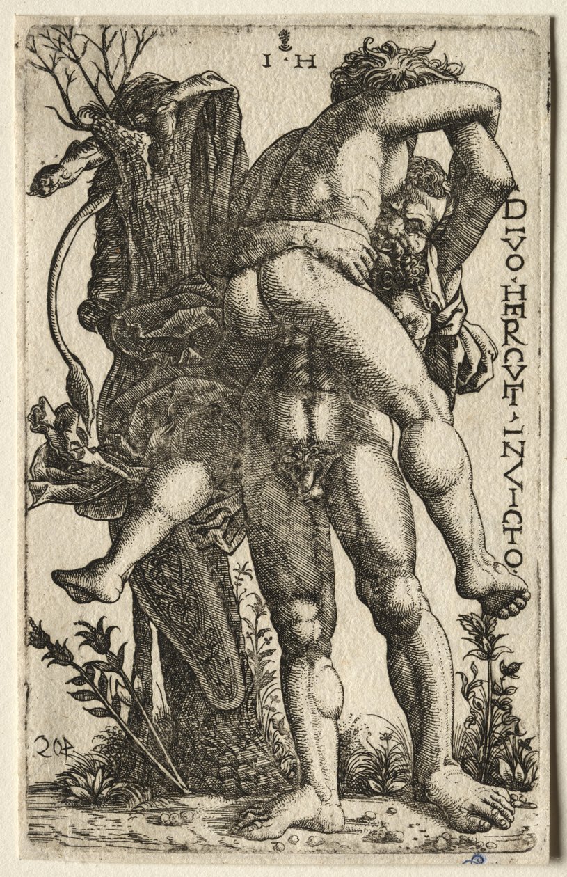 Hercules og Antaeus af Hieronymus Hopfer