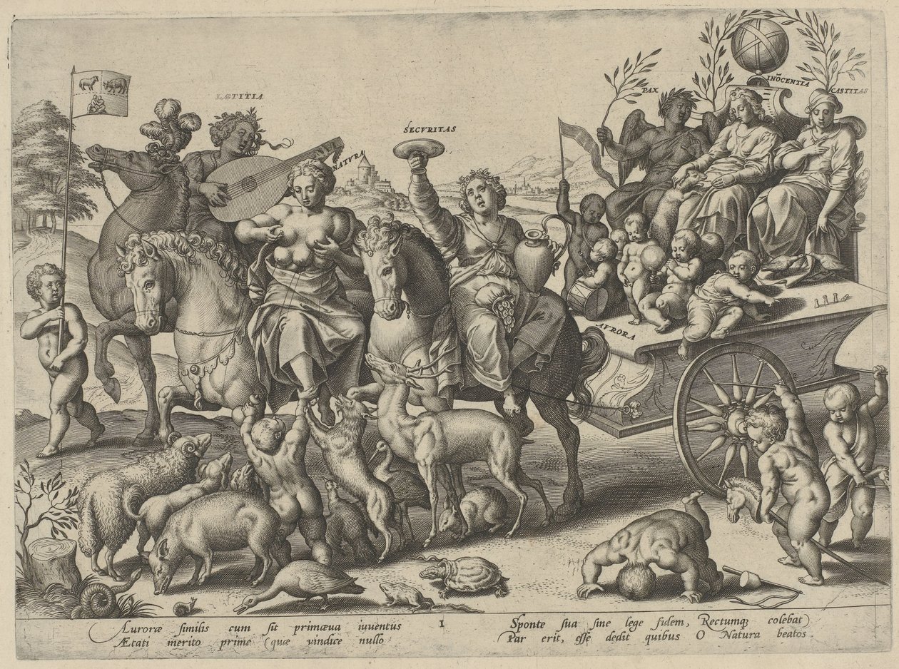 barndom The Four Ages of Man and Death (serietitel) af Hieronymus Wierix