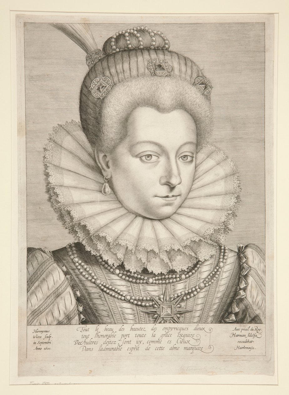 Portræt af Catherine Henriette de Balzac D af Hieronymus Wierix