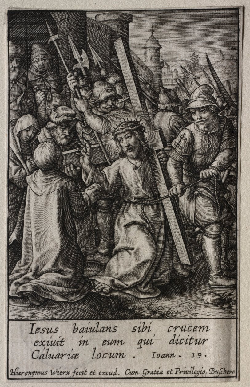 Lidenskaben: Kristus bærer korset. af Hieronymus or Jerome Wierix