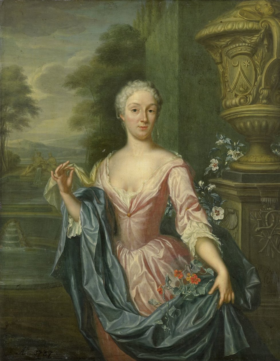 Portræt af Claudine van Royen (født 1712), kone til Pieter Teding van Berkhout af Hieronymus van der Mij