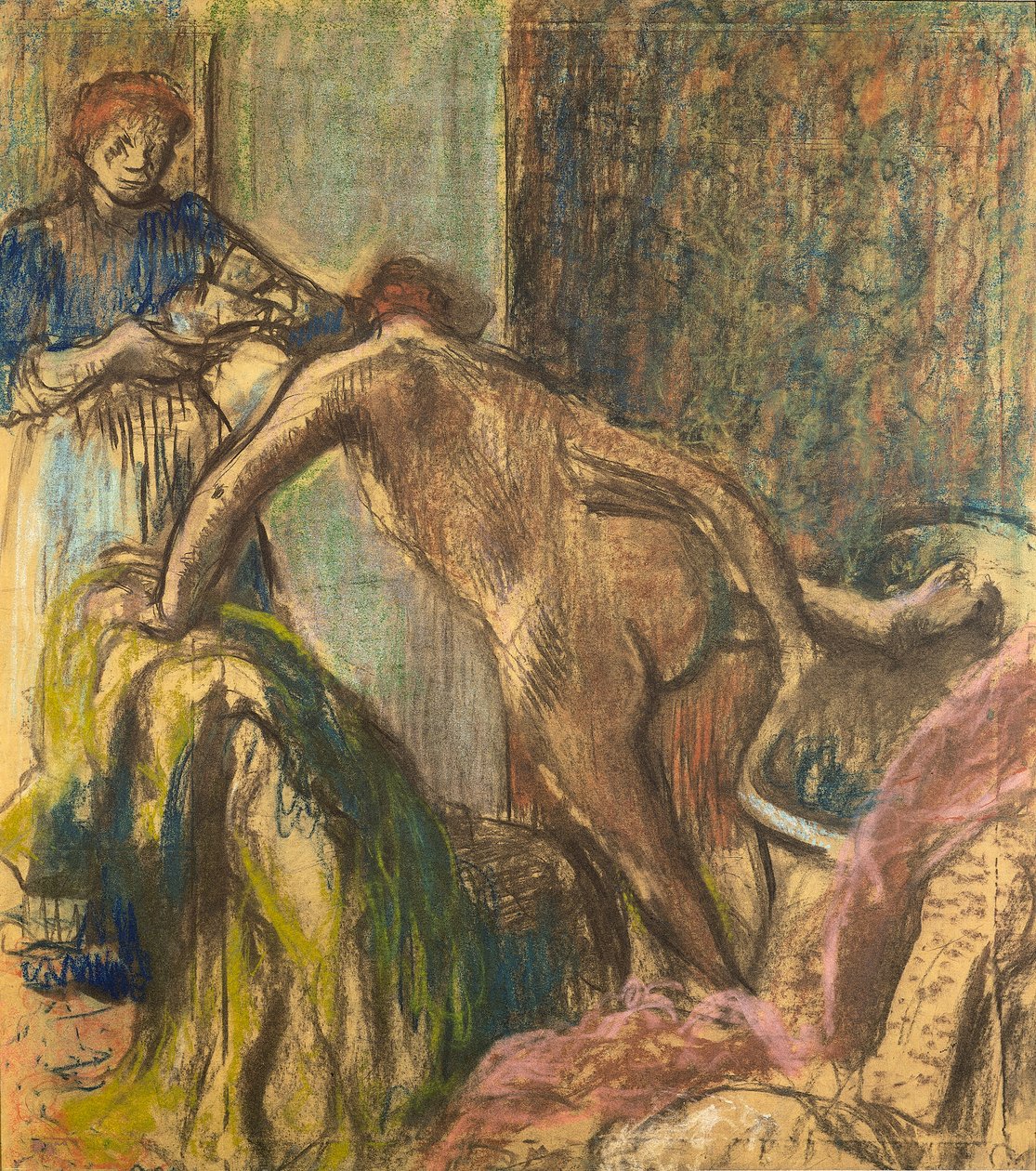 Morgenmad efter badet af Hilaire Germain Edgar Degas