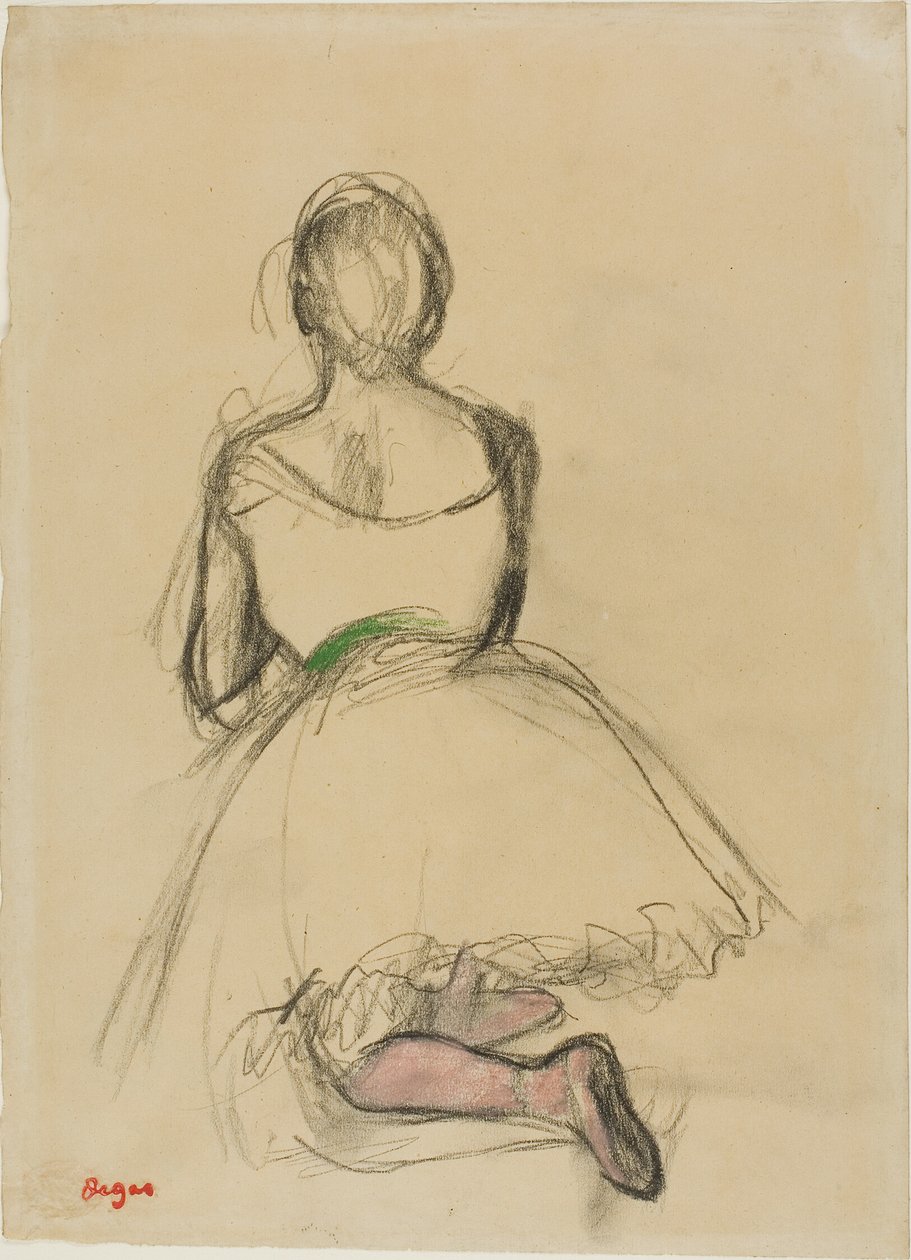 Knælende danser, set bagfra af Hilaire Germain Edgar Degas