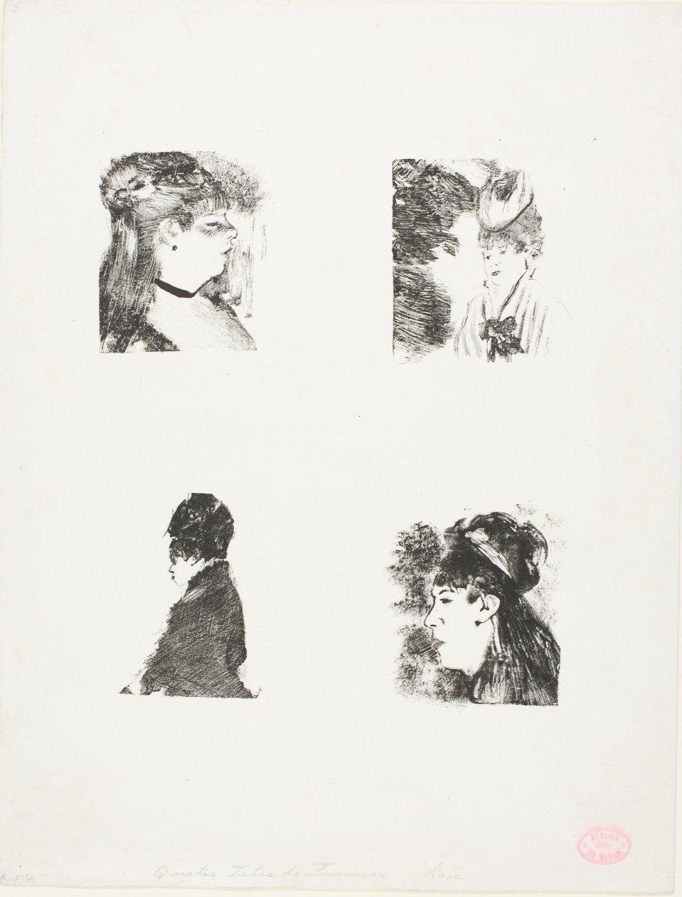 Fire kvindehoveder af Hilaire Germain Edgar Degas
