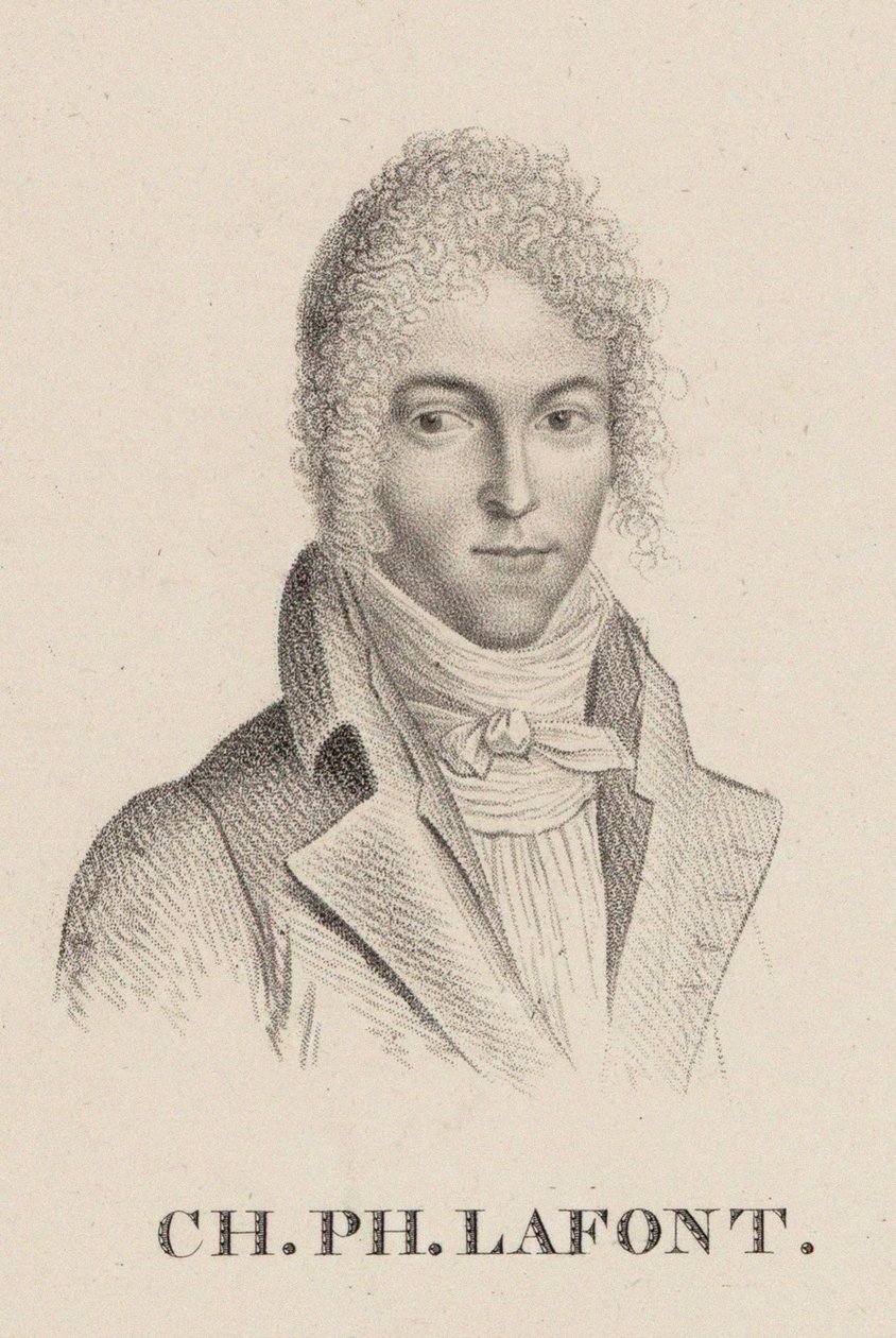 Portræt af violinisten og komponisten Charles Philippe Lafont 1781-1839. af Hilaire Ledru