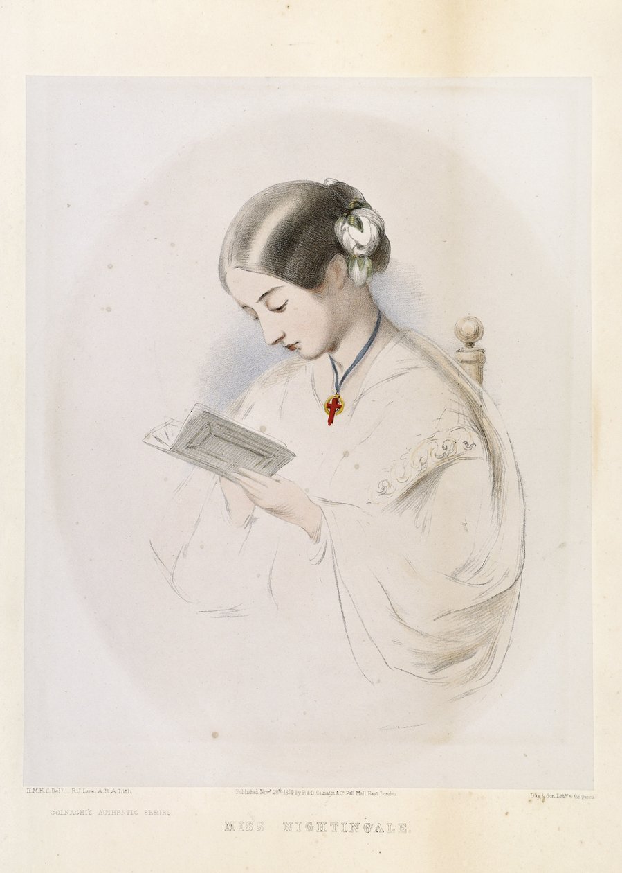 Florence Nightingale, graveret af R.J. Lane, pub. i 1854 af Hilary Bonham-Carter