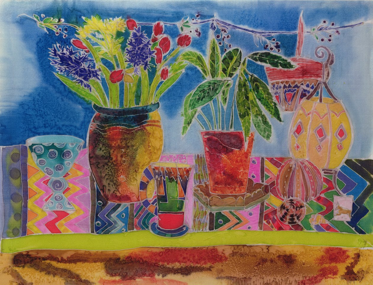 Kunstnerens skænk, 2006 (farver på silke) af Hilary Simon