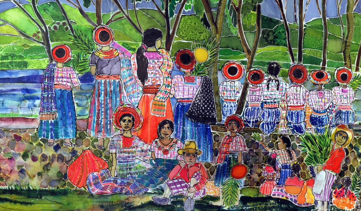 Lake Atitlan, 2005 (farvestoffer på silke) af Hilary Simon