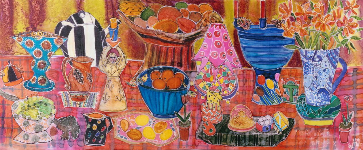 My Favorite Things, 2005 (farvestoffer på silke) af Hilary Simon