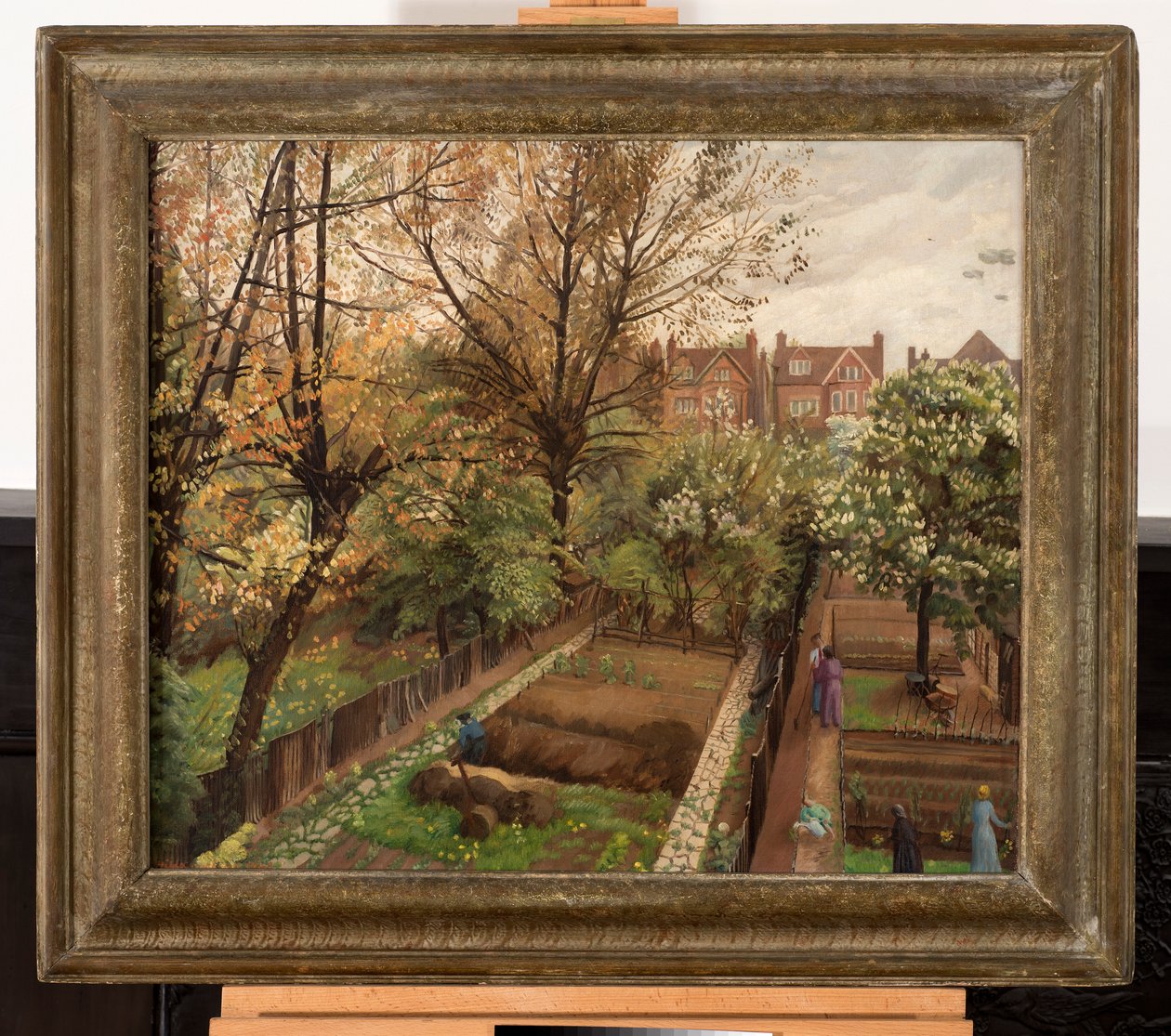Wartime Garden, Finchley Road, Hampstead (olie på lærred) af Hilda Carline