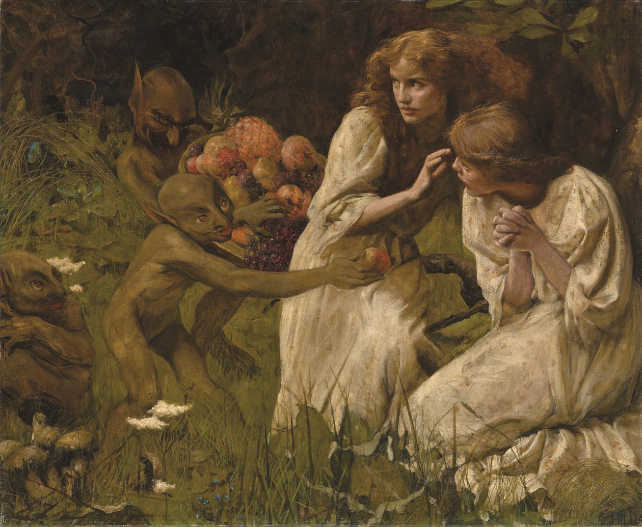 The Goblin Market (olie på lærred) af Hilda Koe