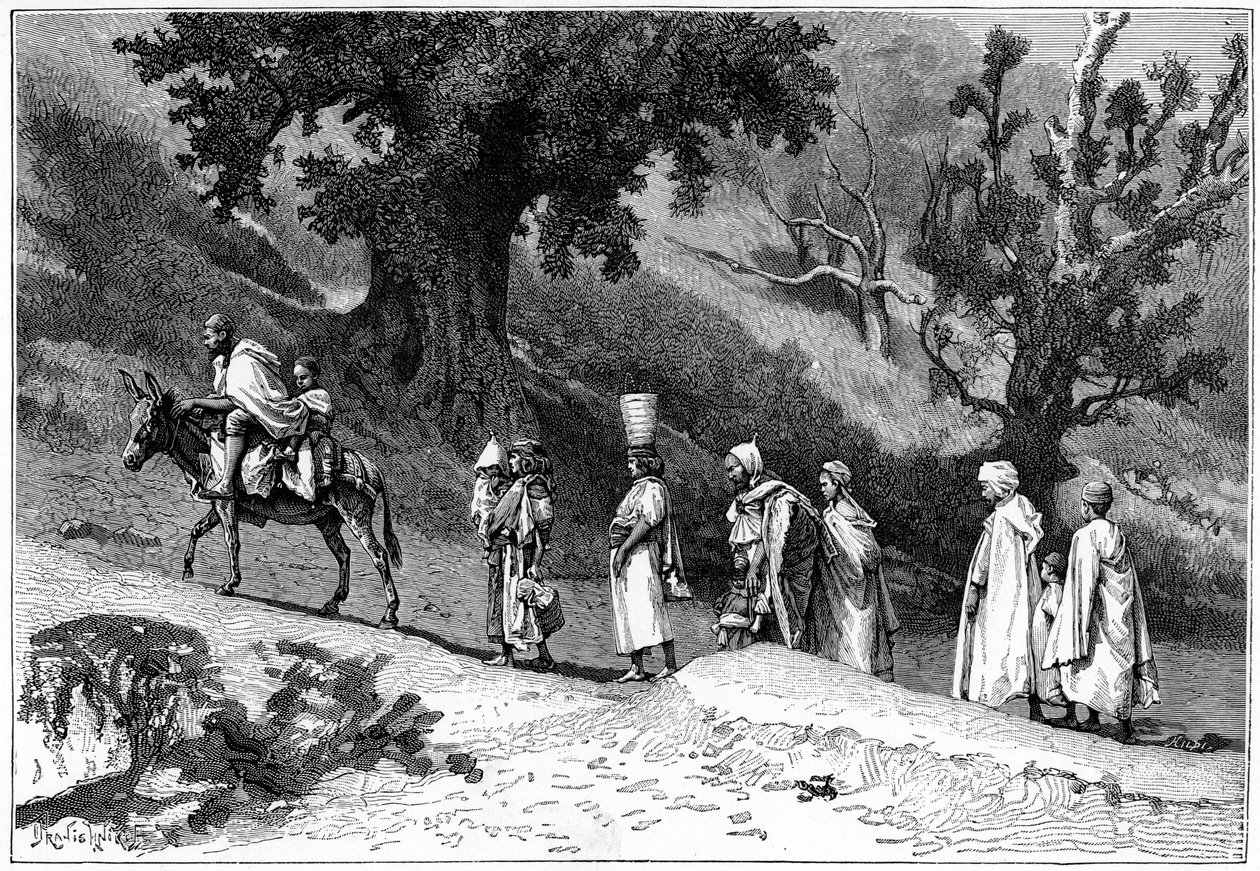 Kabyle familiegrupperejser, Algeriet, c1890 af Hildibrand