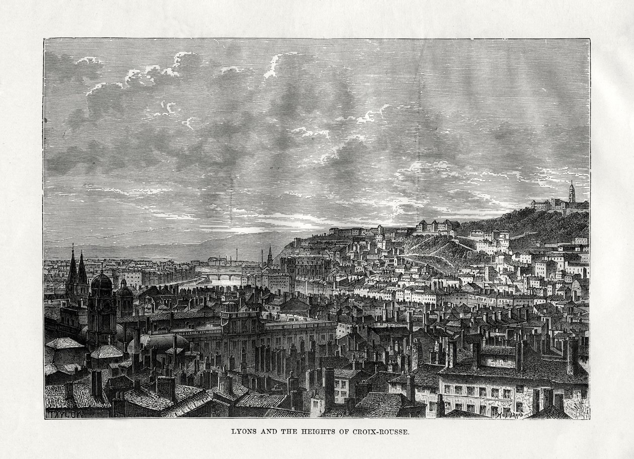 Lyon og Croix-Rousses højder, Frankrig, 1879 af Hildibrand