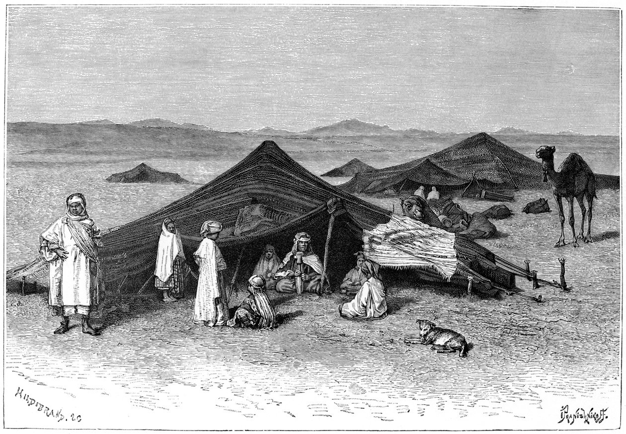 Nomadelejr, Sahara, c1890 af Hildibrand