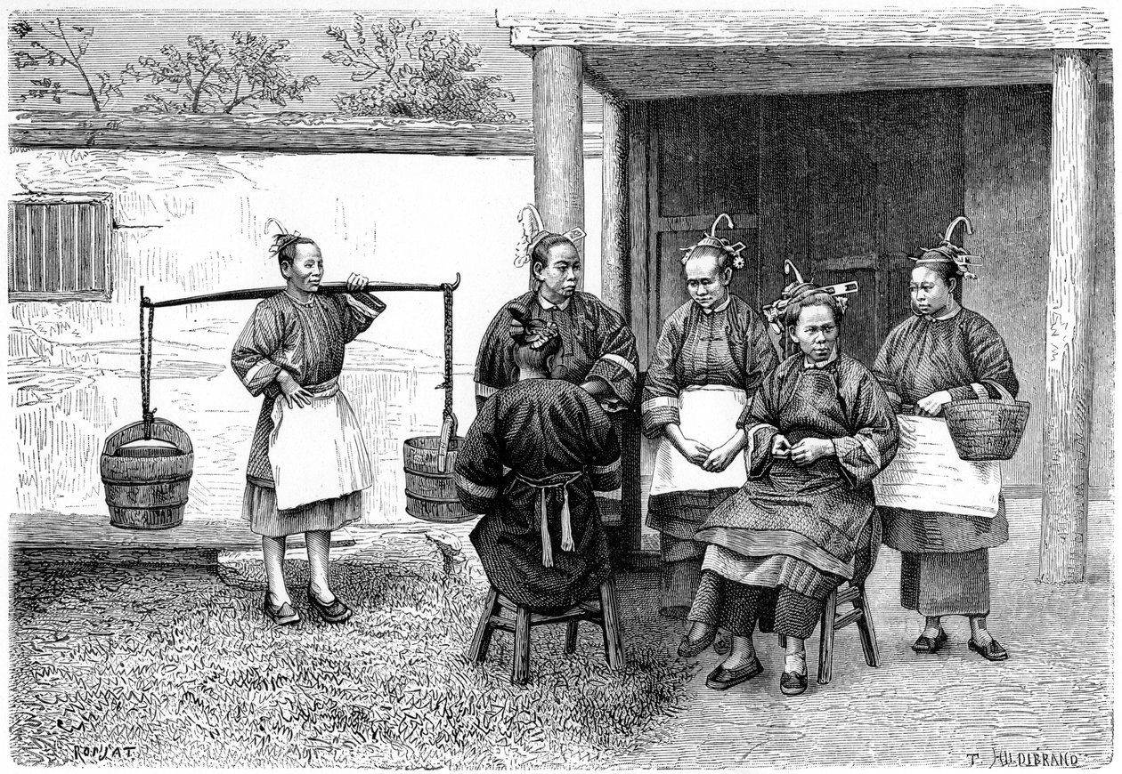Folk i Fokien-provinsen, Kina, 1895. af Hildibrand