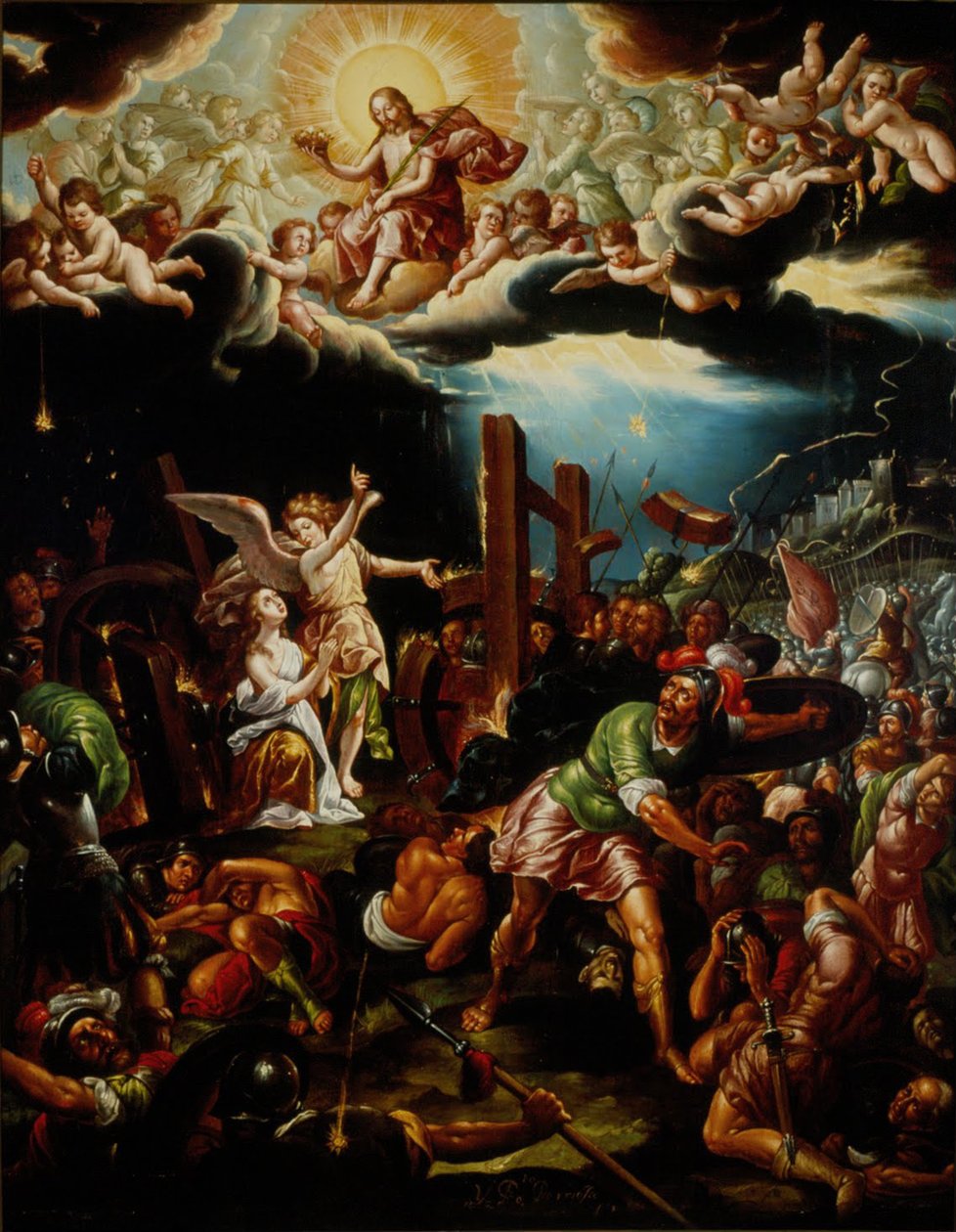 Sankt Katarina af Alexandrias martyrium, midten af det 18. århundrede. af Hipólito de Rioja