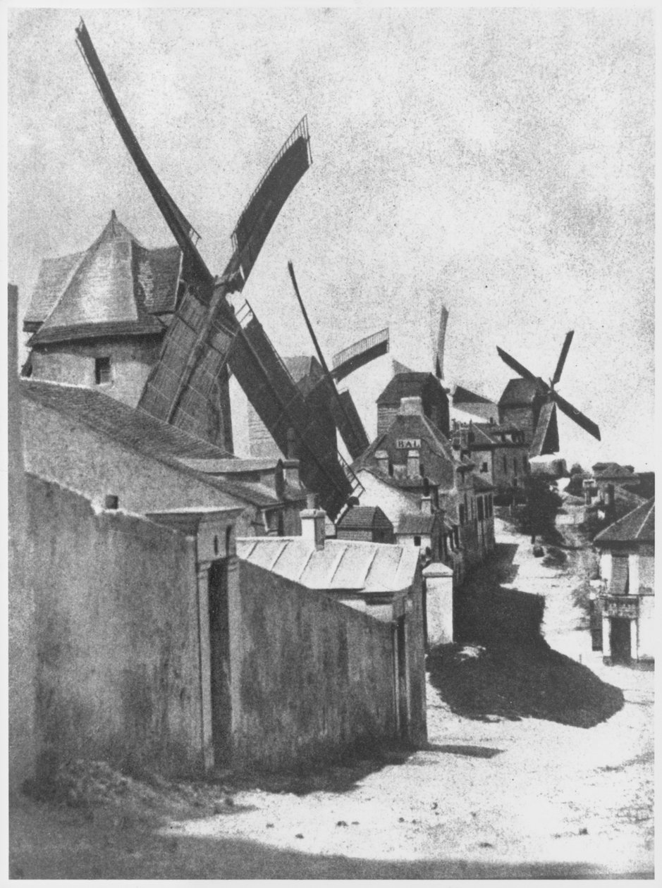 Vindmøller på Montmartre, ca. 1870 af Hippolyte Bayard