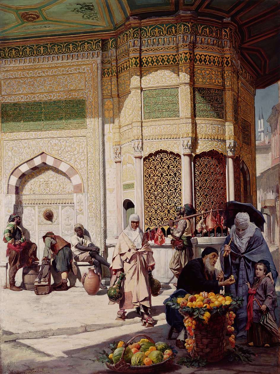 Gadehandler i Istanbul, 1883 af Hippolyte Berteaux