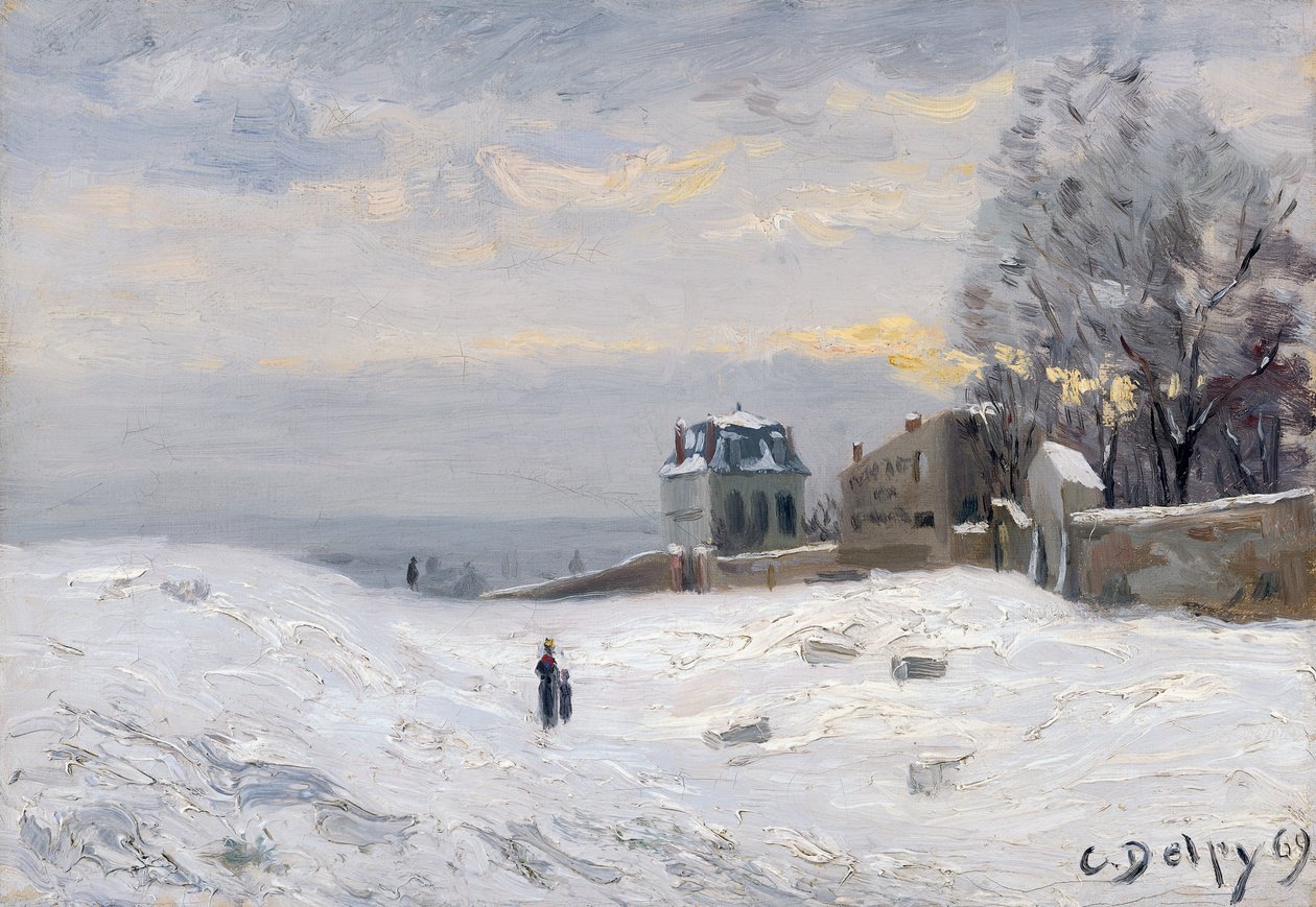 Sne ved Montmartre, 1869 af Hippolyte Camille Delpy