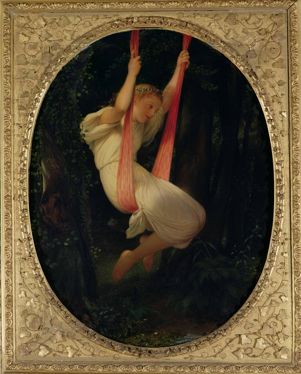 Ung pige på gynge, 1845 af Hippolyte Delaroche