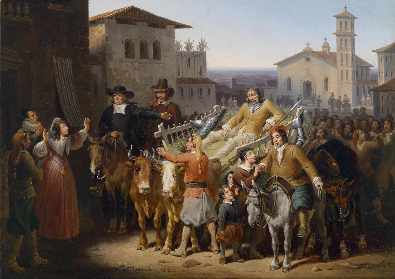 Don Quijotes hjemkomst af Hippolyte Lecomte