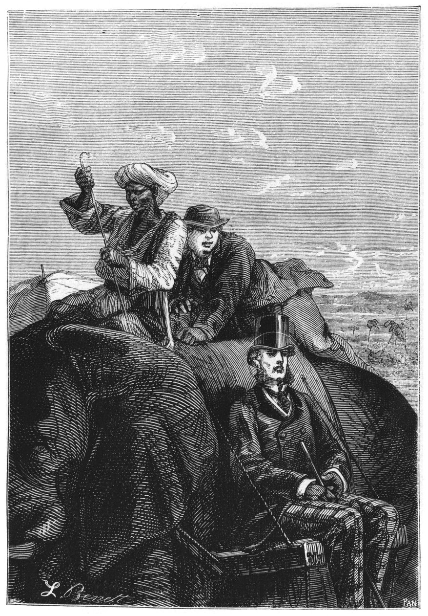 Phileas Fogg og Passepartout, illustration fra 