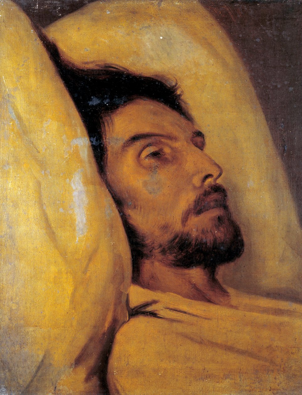 Portræt af journalisten Armand Carel (1800-1836) på hans dødsleje Maleri tilskrevet Paul Delaroche (1797-1856) 1800-tallet søn. 0,46x0,48 m Paris, Musee Carnavalet af Hippolyte Delaroche