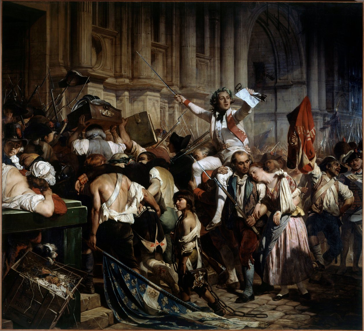 Fransk revolution: "Bastillens erobrere foran Hotel de Ville i Paris i 1789" af Hippolyte Delaroche (1797-1856) 1839 af Paul Delaroche