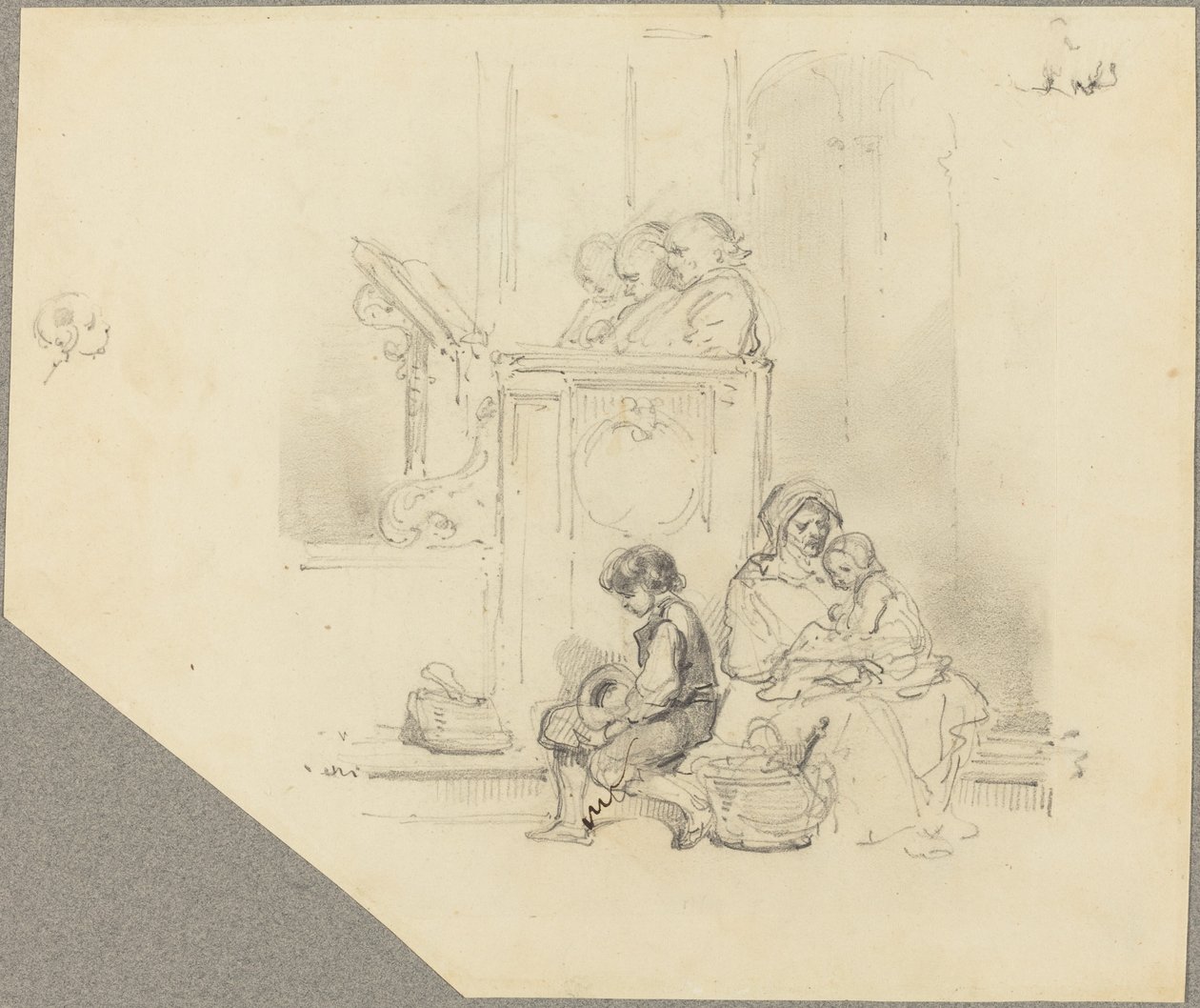 Figurer ved en gudstjeneste af Hippolyte Bellange