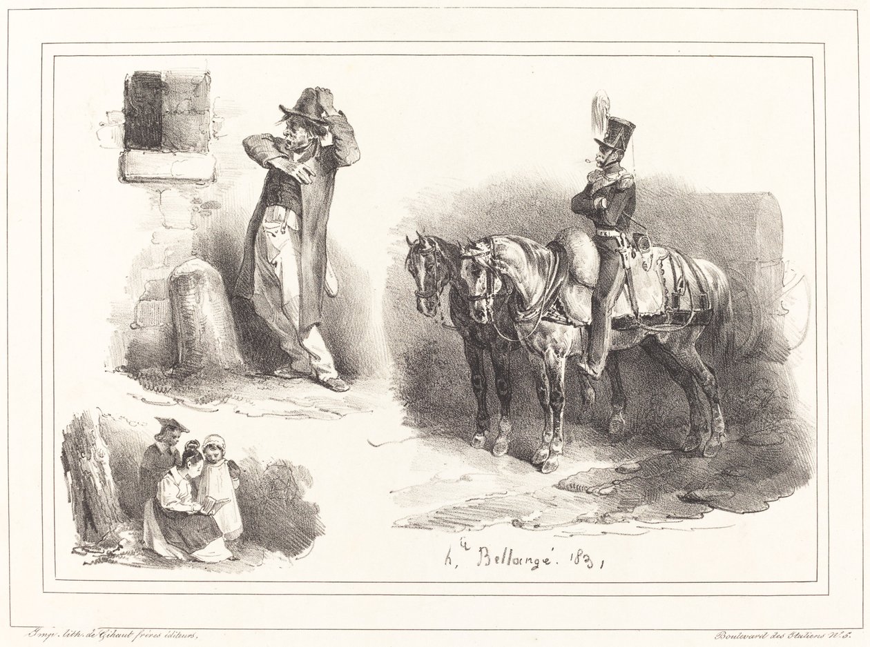 Tre vignetter af Hippolyte Bellange