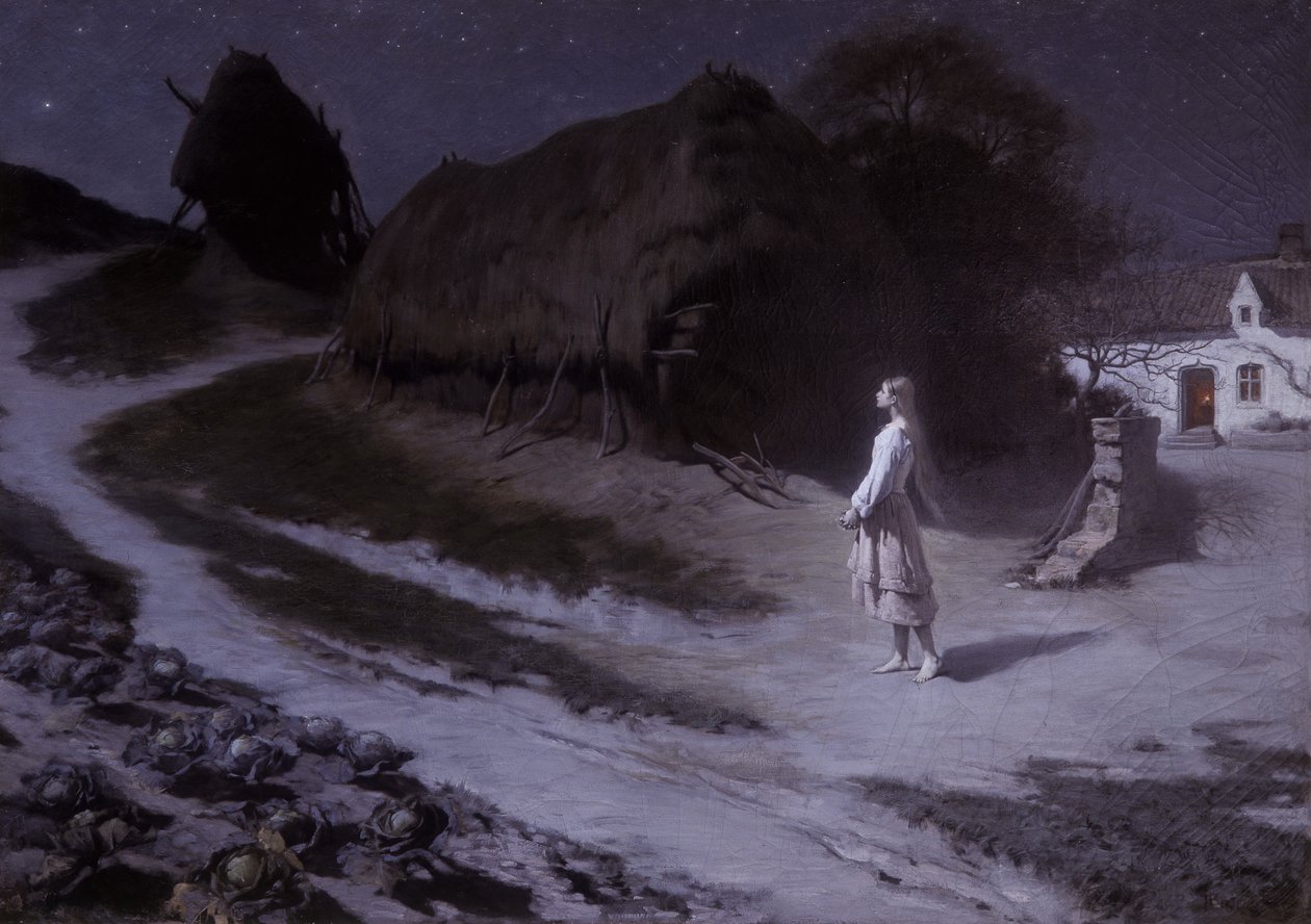 Den unge Pastoure (Joan of Arc), Salon 1884 (olie på lærred) af Hippolyte Berteaux
