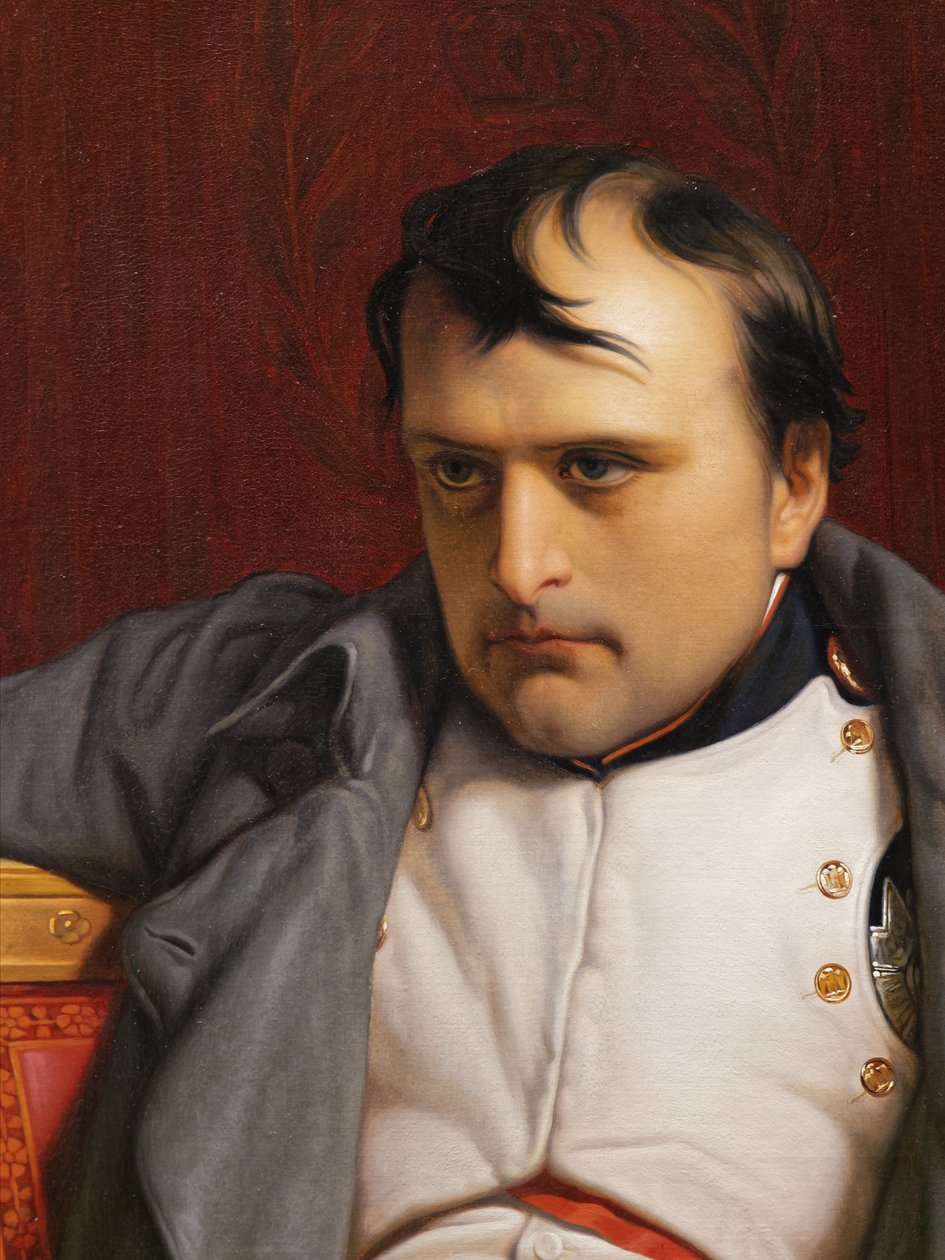 Napoleon I at Fontainebleau, 31st March 1814, detail of the face, 1840dani af Hippolyte Delaroche