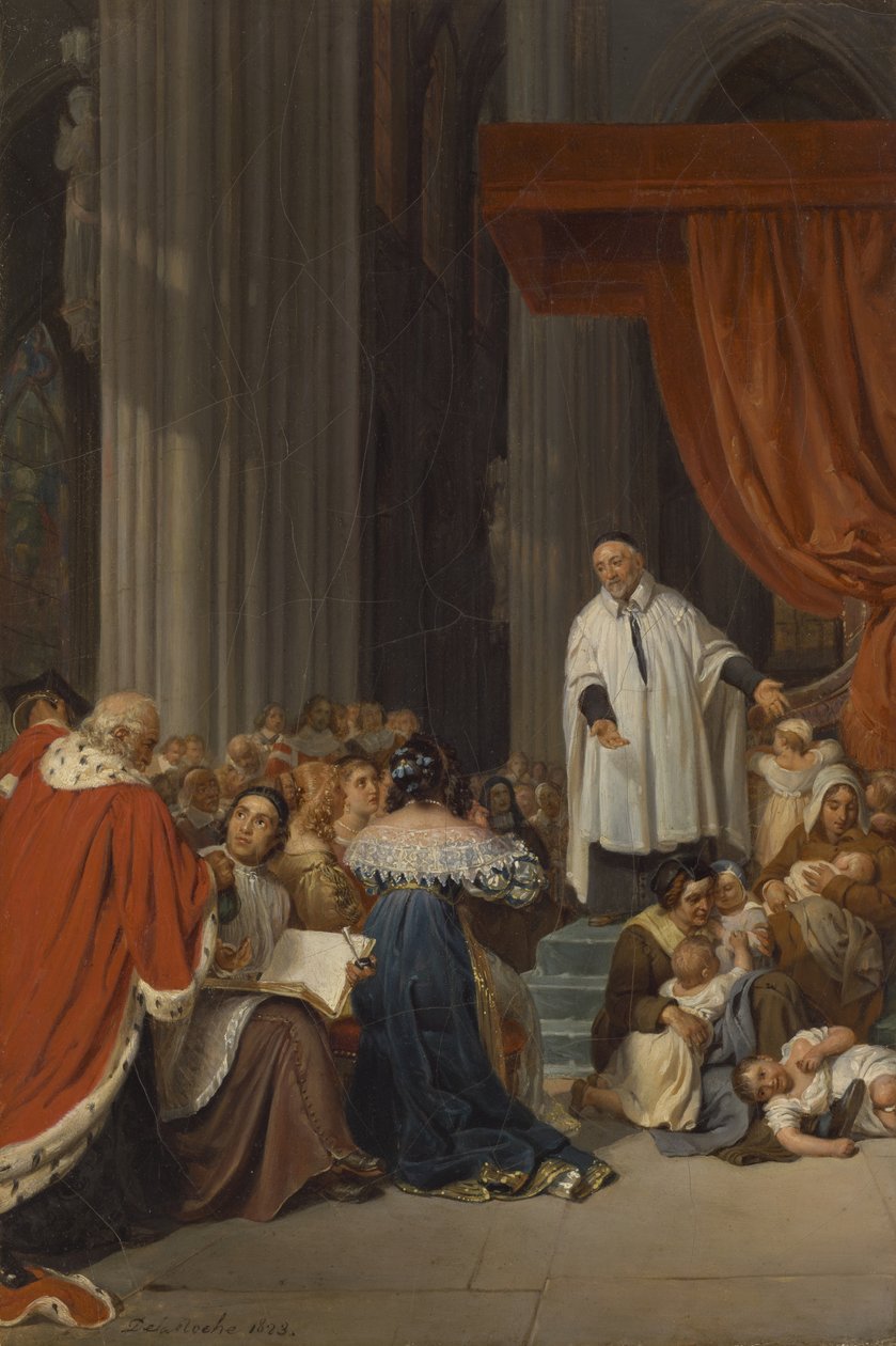 Saint Vincent de Paul prædiker for Louis XIII