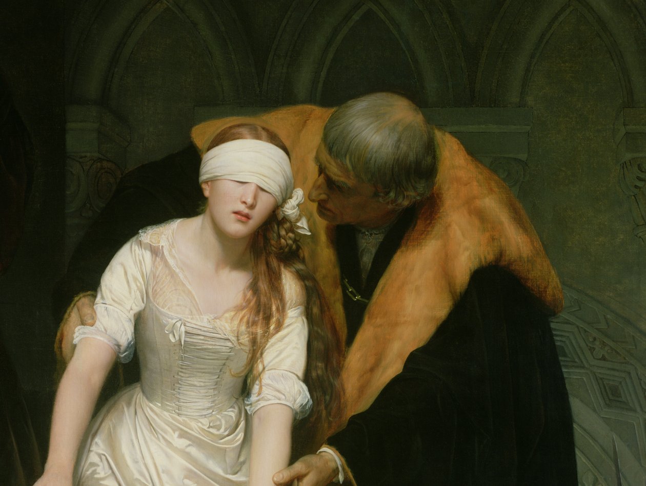 Henrettelsen af Lady Jane Grey, 1833 (detalje af 72630) af Hippolyte Delaroche