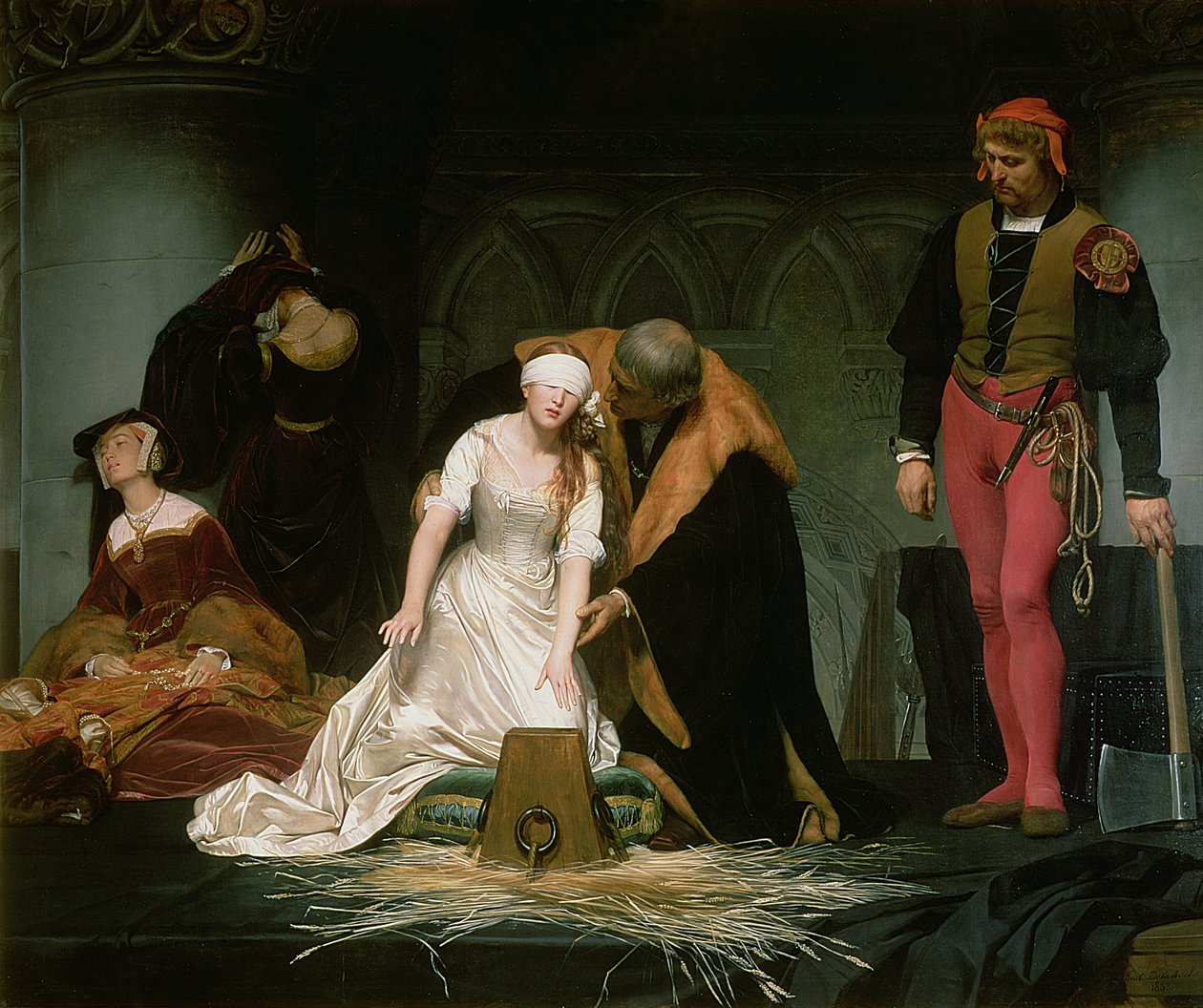 Henrettelsen af Lady Jane Grey, 1833 af Hippolyte Delaroche