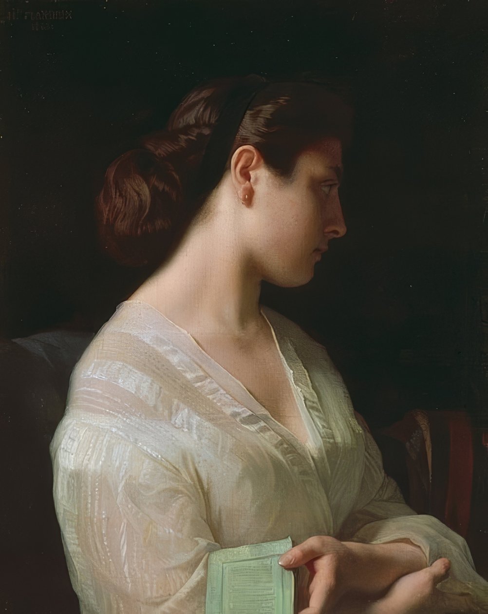 Mädchenportrait (Studie af ung pige kendt som den græske pige). 1863 af Hippolyte Flandrin