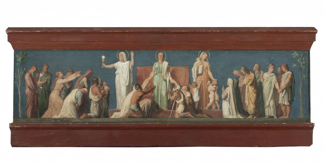 Skitse til Saint-Vincent-de-Paul-kirken: De tre teologiske dyder, ca. 1848 (olie på træ) af Hippolyte Flandrin